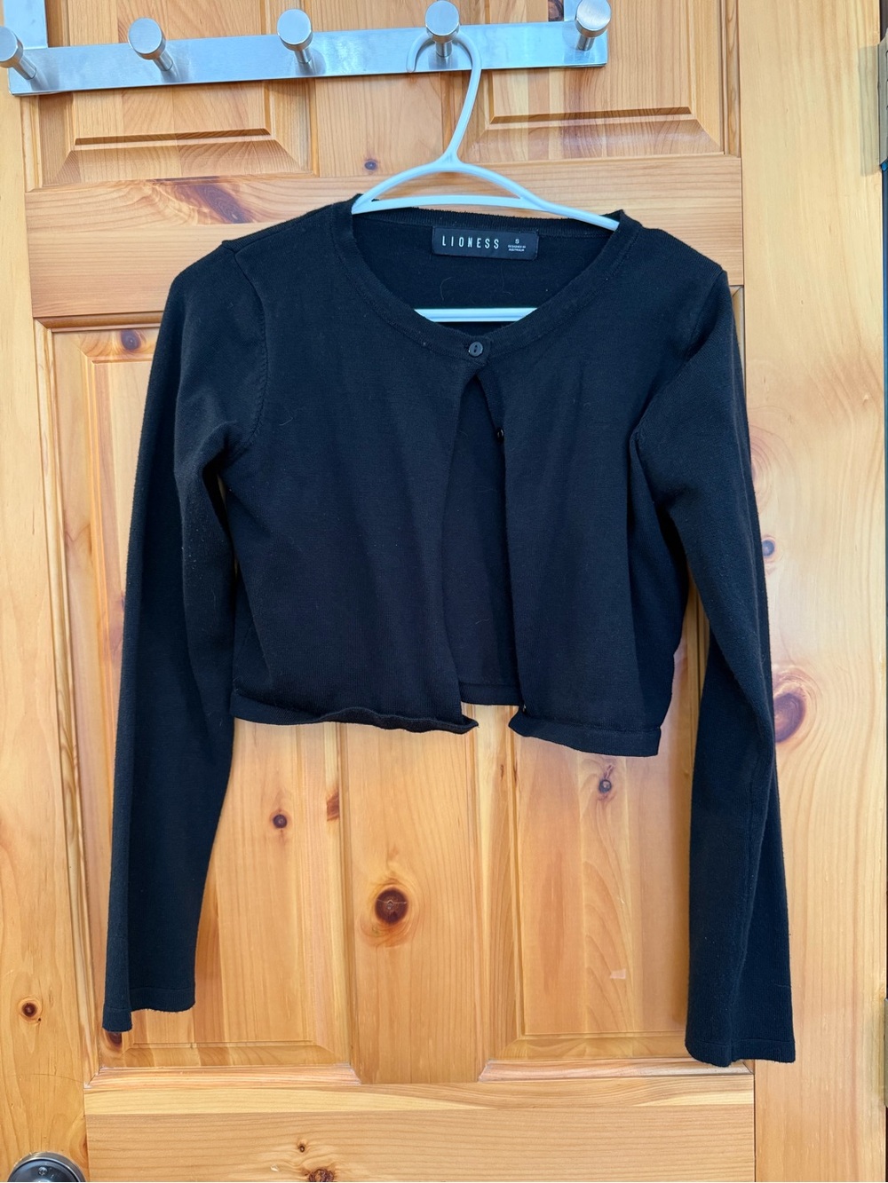 Princess Polly Lioness Black Cropped Cardigan